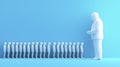 Leadership Visualization Exploring Power Dynamics and Authority Through a Stylized 3D Render Depicting a Larger Figure Overseeing