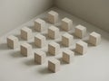 Minimalist 3D Grid of Beige Cubes on Grey Background Royalty Free Stock Photo
