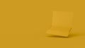 Minimalist 3D render of a floating laptop on solid yellow background Royalty Free Stock Photo