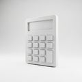 Minimalist 3D Render of a White Calculator with a Blank Screen and Buttons math mathematics Royalty Free Stock Photo