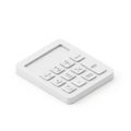 Minimalist White Calculator with Embossed Buttons on White Background math mathematics Royalty Free Stock Photo
