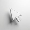 3D Render of a White Computer Mouse Cursor Arrow on a Textured White Background pointer Royalty Free Stock Photo
