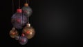 3d rendered illustration Christmas bubbles on black background