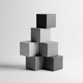 Composed of six interlocking cubes in various shades of black, white, and Royalty Free Stock Photo