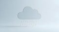 Minimalist 3D Rain Cloud Icon on Soft Blue Background Royalty Free Stock Photo