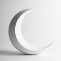 3D Rendered Crescent Moon Shape on White Background lunar night Royalty Free Stock Photo