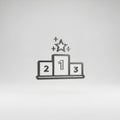3D Render of a Podium with Numbers 123 and Stars on a Light Gray Background Royalty Free Stock Photo
