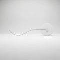 Minimalist 3D Rendering of a White Circular Object with a Thin Black Line abstract background Royalty Free Stock Photo