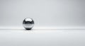 Silver Sphere on White Background Abstract 3D Rendering Royalty Free Stock Photo