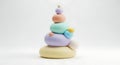 Abstract Pastel Balance: Stacked Smooth Shapes on White Royalty Free Stock Photo