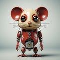 Minimalist 3d Robot Mouse: Charming Anime Character By Pablo Levo Royalty Free Stock Photo