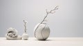 Minimalist 3d Scanned Vases: Classic Japanese Simplicity And Delicate Flora Depictions