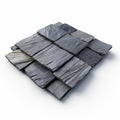 Minimalist 3d Slate Tile On White Isolated Background Image Royalty Free Stock Photo