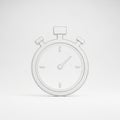 Minimalist 3D Stopwatch Icon with Subtle Shadow on White Background timer time Royalty Free Stock Photo