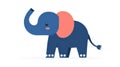 A minimalist D vector of an elephant with its trunk raised, featuring basic shapes and cartoonlike textures Royalty Free Stock Photo