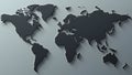 Minimalist 3D World Map with Shadow Royalty Free Stock Photo