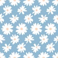 Minimalist Daisy Flower Vector Seamless Pattern