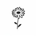 Minimalist Daisy Silhouette Vector Clipart For Environmental Awareness