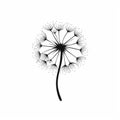 Minimalist Dandelion Tattoo Design On White Background