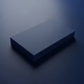 Minimalist Dark Blue Rectangular Box Mockup Royalty Free Stock Photo