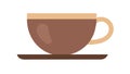 Minimalist Dark Coffee Cup Flat Design Vector Icon, vector design Generative AI Royalty Free Stock Photo