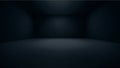 Minimalist dark navy blue abstract studio background featuring subtle spotlighting on the floor and empty walls ready for product Royalty Free Stock Photo