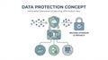Minimalist data protection concept illustrating secure information flow Royalty Free Stock Photo