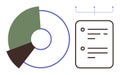 Minimalist Data Visualization with Pie Chart and Organized Report Royalty Free Stock Photo
