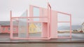 Minimalist Deconstructivist Architecture With Soft Colored Installations In Husavik