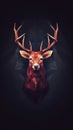 Minimalist Deer on Dark Background.