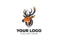 Minimalist Deer Head Logo Vector