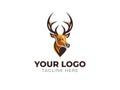 Minimalist Deer Head Logo Vector