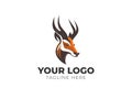 Minimalist Deer Head Logo Vector