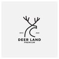 Minimalist deer line modern logo design
