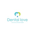 minimalist Dental Love dentist sparkle logo design
