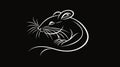 This sleek black-and-white vector logo of a mouse symbolizes elegance, simplicity, and high-end quality. Generative AI Royalty Free Stock Photo