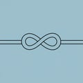 A minimalist design featuring a simple circular loop knot on a horizontal line, resembl Royalty Free Stock Photo