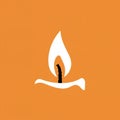 A minimalist design featuring a stylized flame and candle wick. The flame is white, Royalty Free Stock Photo
