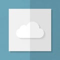 Minimalist design featuring a white cloud icon with a slight shadow effect Royalty Free Stock Photo