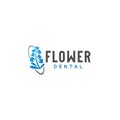 Minimalist design FLOWER DENTAL view logo design