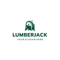 Minimalist design LUMBER JACK green logo design Royalty Free Stock Photo