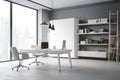 minimalist design office, with clean lines and simple furniture, for productive and stylish workspace