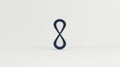 A minimalist design of a single, dark blue infinity symbol. Royalty Free Stock Photo