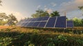 Sleek Minimalist Solar Panel Array Showcasing Cutting-Edge Renewable Energy Solutions Royalty Free Stock Photo