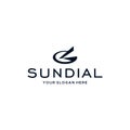 Minimalist design SUNDIAL clock time logo design