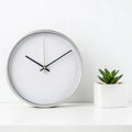 Minimalist desktop clock on white background Royalty Free Stock Photo