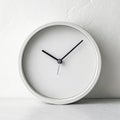 Minimalist desktop clock on white background Royalty Free Stock Photo