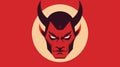 Minimalist Devil Illustration With Strong Facial Expression