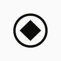 Minimalist diamond within circular frame, a striking design element silhouette Royalty Free Stock Photo
