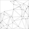 Abstract geometric network background with black dots and lines creating triangular patterns on white space Royalty Free Stock Photo